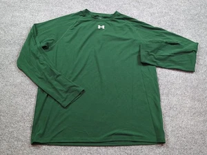 Under Armour Shirt Mens Large Green T-shirt Heat Gear Classic Fit Long Sleeve - Picture 1 of 7