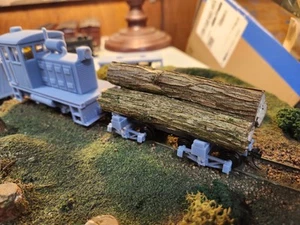 Set Of 2 On30 16' Skeleton Log Cars With Trucks And KadeeCouplers 3D Printed Kit - Picture 1 of 10