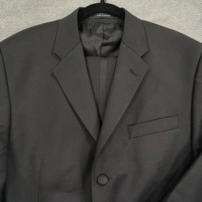 Мужские смокинги Calvin Klein 40L черные на 3 пуговицах с вырезом атласные шерстяные брюки с лацканами 32x33 - Изображение 1 из 4