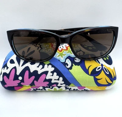 Vera Bradley Sunglasses Rheba CS African Violet Floral Brown Lenses Hard Case - Image 1 of 4