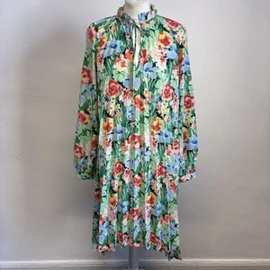 & Other Stories Floral Dress Size 8 Green Pleated Dipped Hem Occasion Holiday - Picture 1 of 12
