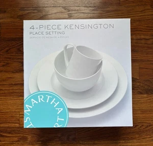 Martha Stewart 4 Piezas Setting Kensington Whiteware Collection NUEVO Plato Cuenco - Imagen 1 de 7