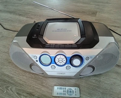 PHILIPS AZ3068 MP3-CD AM/FM Máquina de Sonido Cassette Portátil Estéreo Boombox Cinta Foto 1 de 4