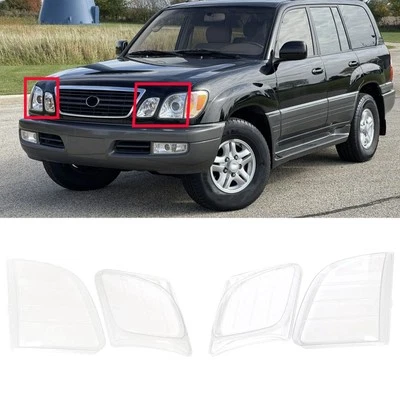 Capa de farol para Lexus LX470 1998-2007 carcaça de lente transparente + cola de vedação sem lâmpadas - Imagem 1 de 4
