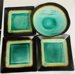 4 Pieces Better Homes 8"& Gardens JADE CRACKLE  Blow 9" - Picture 1 of 9