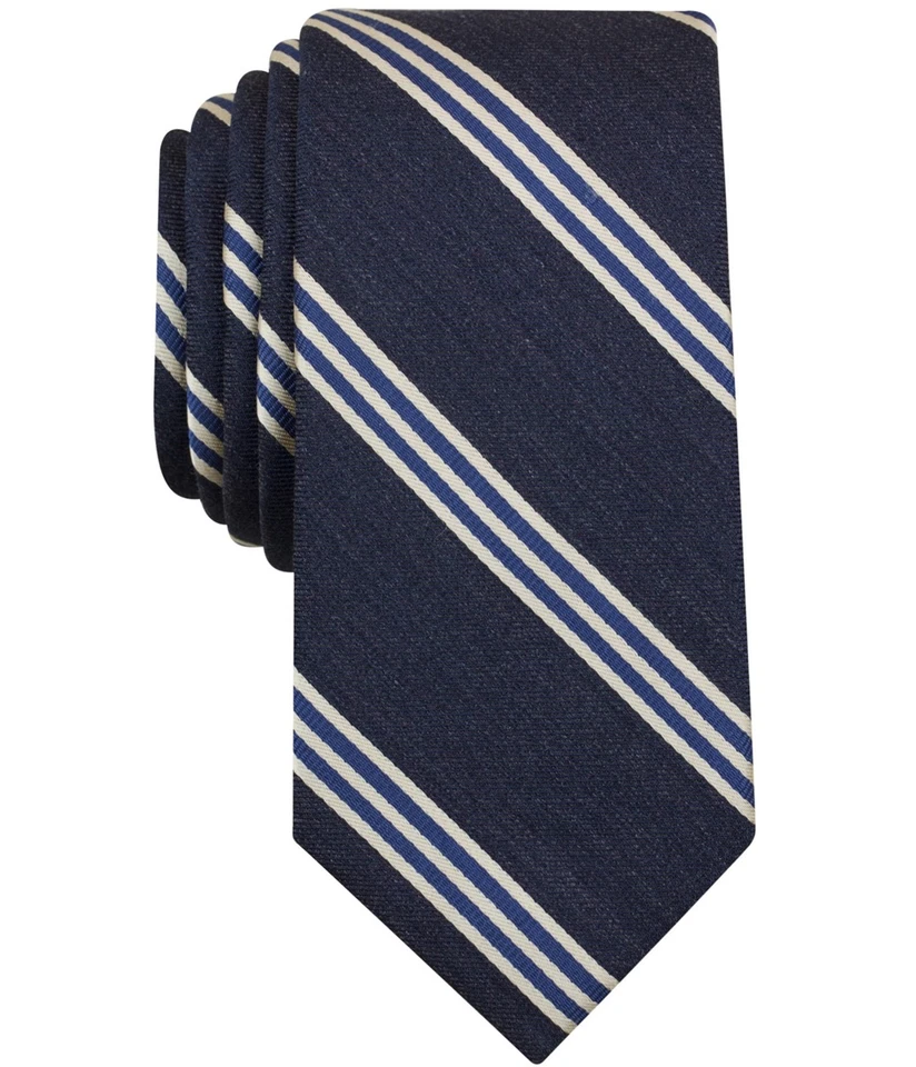bar III Mens Stripe Self-tied Necktie, Blue, One Size - Image 1 of 1