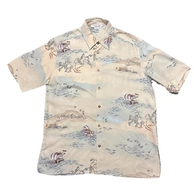 Рубашка Citron Silk Fukure Art To Wear Азиатский Цветочный Размер Small Подходит Больше - Изображение 1 из 4