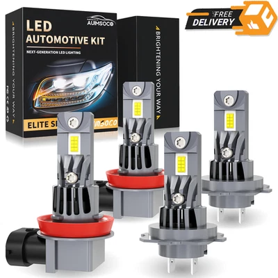 4x Bulbs Kit For Ford Focus 2014 LED Headlight Bulbs 6500K Hi/Lo Beam Combo Kit - Image 1 of 4