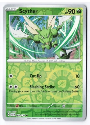 Scyther 001/162 - SV05: Temporal Forces Reverse Holo NM - Image 1 of 2