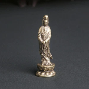 New Collectable Chinese Brass Carved Kwan-yin Guan Yin Buddha Exquisite Stat_i4 - Picture 1 of 8