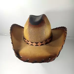 La Sierra Women's Brown Center Dent Crown Wide Brim Cowboy Hat Size Medium - Picture 1 of 11