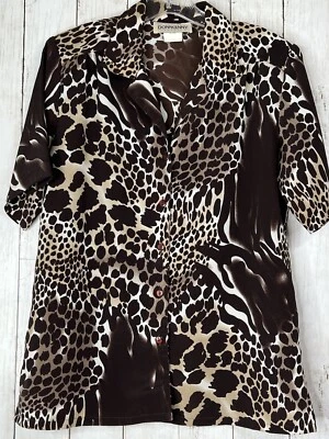 Camisa DonnKenny Blusa Mediana Abotonada Estampado Animal Manga Corta Ligera Foto 1 de 4