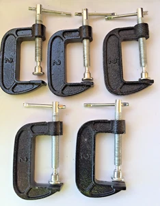BULK BUY 5 Heavy Duty 2" G Clamp Workbench Solid Cast Steel Carpentry Metalwork - Bild 1 von 3