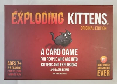 Exploding Kittens Card Game Original Edition 56 Cards 2-5 Players Ages 7+ 2018 - Image 1 of 4