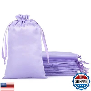 Tapleap Purple Satin Cloth Gift Bags, For Kids Classroom, Wedding, Birthday, - Picture 1 of 4