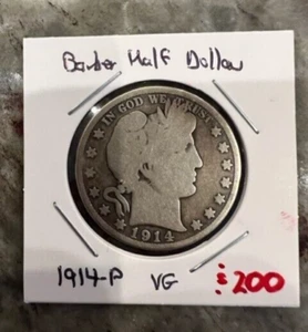 1914-P | 50C | Barber Half Dollar | 90% Silver | Item #27 - Picture 1 of 2