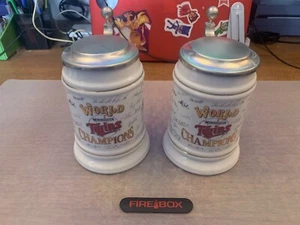(2) Vintage 1991 Minnesota Twins World Champions Limited Edition Beer Steins - Picture 1 of 8