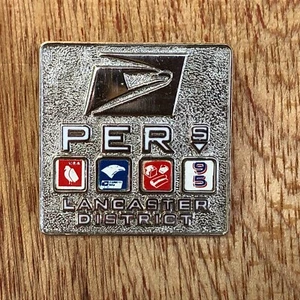 USPS Employee Lapel Pin Badge Lancaster District Vintage 1995 Clutch Back Style - Picture 1 of 12