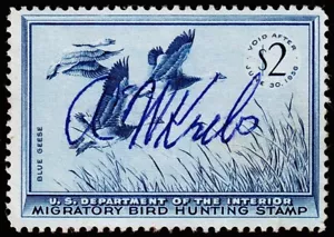 United States Hunting Permit Stamp Scott RW22 (1955) Used/Signed F, CV $12.50 C - Picture 1 of 1