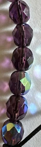 Top Quality Czech Crystal Faceted Spacer Beads 8mm Purple AB 36 Beads 15.5" - Picture 1 of 10