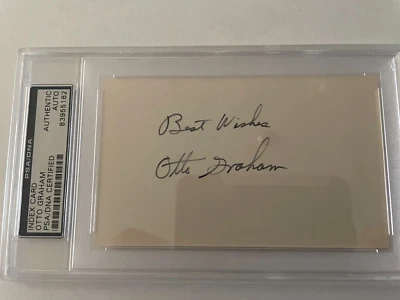 Otto Graham Signed Index Card Autograph Football Hall of Fame Browns PSA/DNA - Image 1 of 3