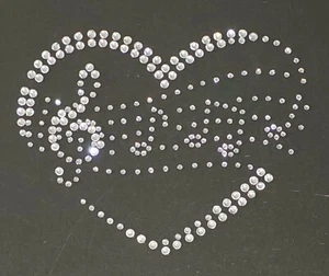 Hotfix Strass Bügelbild Motiv Musikherz Glasstrass Applikation zum aufbügeln  - Bild 1 von 15