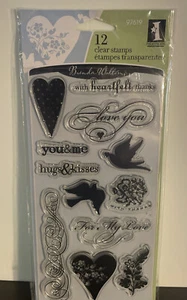 INKADINKADO 2007 Clear Acrylic Stamps 8 Piece Set #97619 Hearts and Love - Picture 1 of 2
