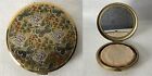 Vintage Enamelled Butterfly Design Brass Make Up Mirror Compact Max Factor Puff