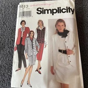 Simplicity Pattern 8613 Misses Lined Jacket or Vest Skirts & Pants SZ 12-16 CUT - Picture 1 of 6