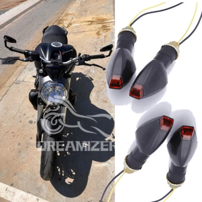 Motorcycle LED Turn Signal Indicator Lights For Ducati Monster 696 796 1200 1100 - Image 1 of 4