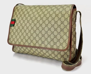 Auth GUCCI Brown GG PVC Canvas Messenger Shoulder Crossbody Bag Purse #60647 - Picture 1 of 16