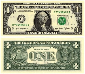 2021 USA 1 Dollar Banknote United States of America UNC P549 C - Philadelphia P - Picture 1 of 1