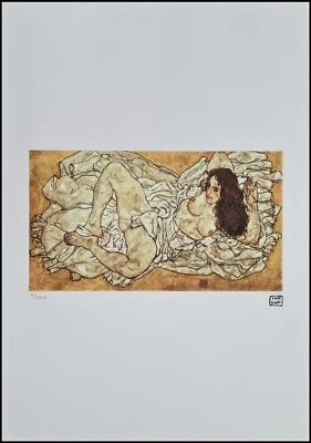 EGON SCHIELE * Reclining Woman * 50 x 35 cm * signed lithograph*limited # 90/200 - Bild 1 von 4