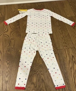 Kyte Long Sleeve Pajamas in Cloud Rainbow Heart, Size 7 - Picture 1 of 5