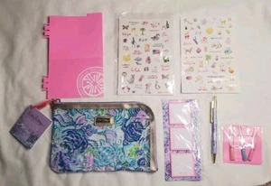 Lilly Pulitzer Agenda Bonus Pack Set Pen Stickers Zipper Pouch Case Gift Set - Picture 1 of 8