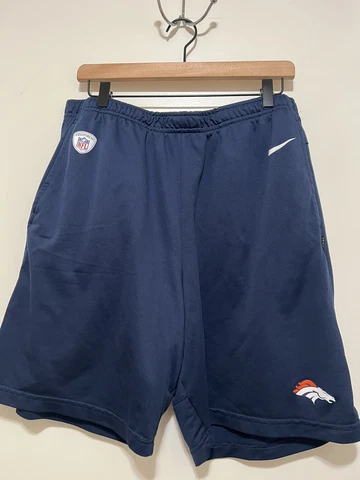 Nike Denver Broncos Shorts Equipment Men's L Training NFL Football Blue Cover