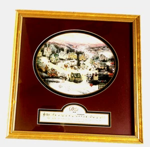 THOMAS KINKADE -ST NICHOLAS CIRCLE DECK THE HALLS Print 1997 Red Matt Gold Frame - Bild 1 von 10