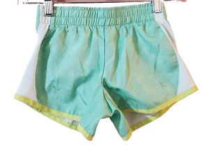 Danskin Now Girls Tempo Running Shorts Size S 6-6X Green Lined - Picture 1 of 11