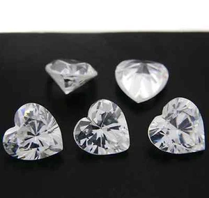 Cubic Zirconia Clear White Heart Faceted AA+ CZ Loose Stones (3x3mm - 15x15mm) - Picture 1 of 1