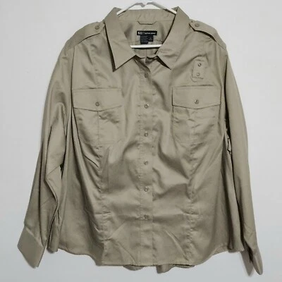 Camisa de manga larga 5.11 táctica para mujer talla 4X sarga PDU clase A 62067 tostada Foto 1 de 4