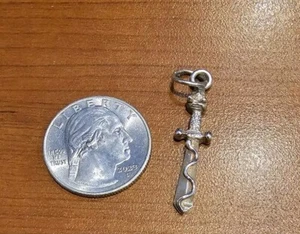 Sterling Silber Anhänger, Kreuz mit Schlange - Bild 1 von 1