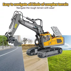 RC Excavator Bulldozer Construction 11CH Remote Control Kids Car Xmas Toy Gifts - Picture 1 of 11