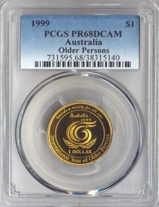 1999 Australia Dollar PCGS PR68 DCAM Older Persons Quality - Imagen 1 de 2