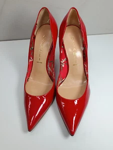 Casadei Sexy Pump Red Pointed Toe Patent Leather Wedge size 36 - Picture 1 of 24