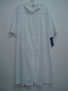 USA Made Nancy King Lingerie Waltz Length Duster Gown Size 2X White #631N - Picture 1 of 2