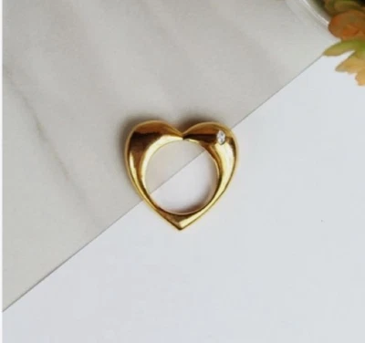 Corazón enchapado en oro Jules Smith Amor con anillo de circonita cúbica - Nuevo Foto 1 de 4