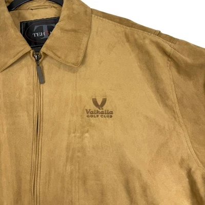 Chaqueta Tehama de gamuza sintética para club de golf Vahalla para hombre grande tostada cremallera completa Foto 1 de 4