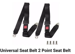 2 Point Safety Seat Belts, Adjustable Lap Strap Buckle for Fits Go Kart, Van,UTV - Picture 1 of 5