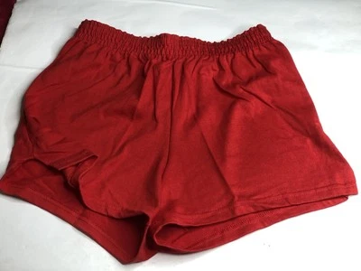Новые без ценников новые из старых запасов винтажные шорты для тренажерного зала 90-х годов Y2K Soffe красный хлопок полиэстер средний размер - Изображение 1 из 4