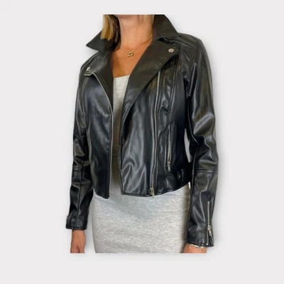 Ambiance Outwear Vegan Leather Moto Jacket S - Image 1 of 4